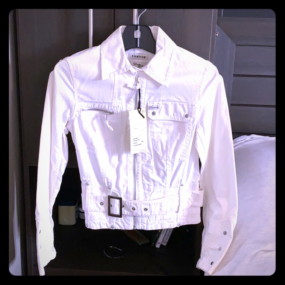 White denim firetrap jacket